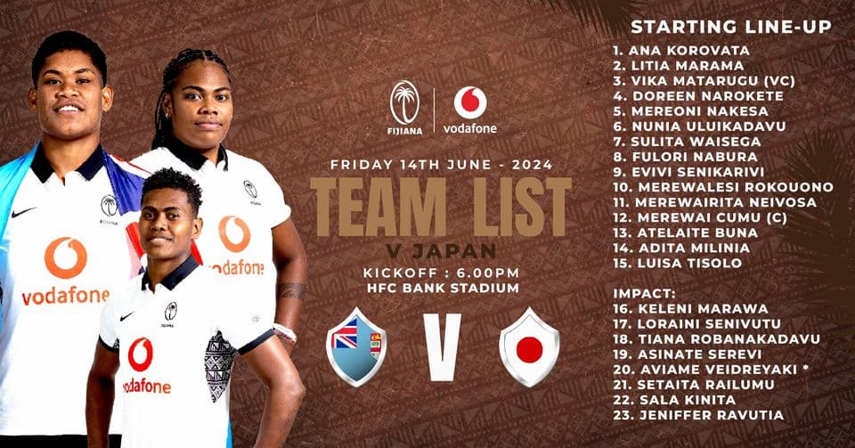 Fiji v Japan Sakura XV Women's Test Series 2024 -  Match 1 Squads