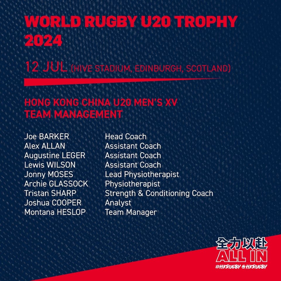 Hong Kong China Matchday Management vs Samoa U20 Trophy 2024