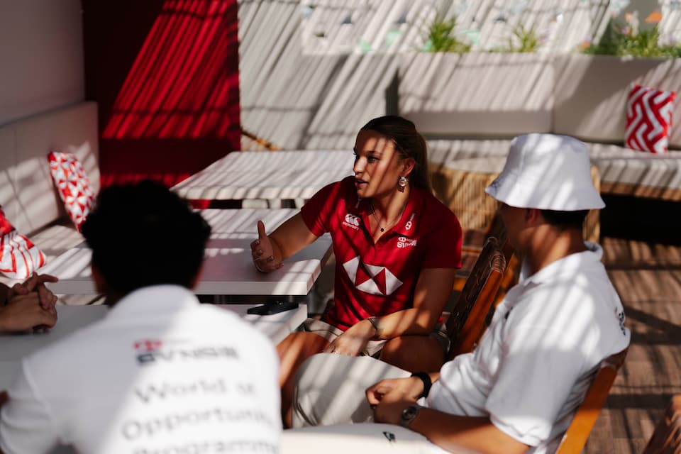 Jodie Ounsley - Give Back Through HSBC World of Opportunity Programme - Emirates Dubai 7s 2024