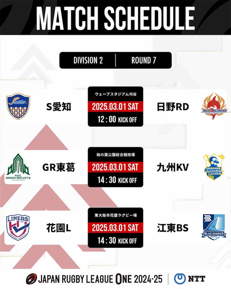 Division 2 JRLO 2024-2025 – Round 7 Fixtures